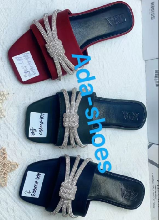 Zara Studded Square-Toe Slides
