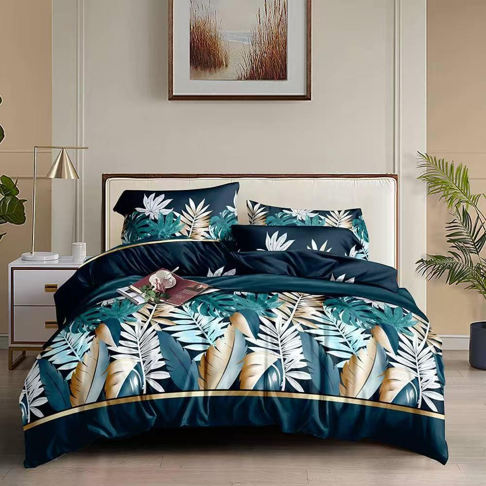 Tropical Leaf Pattern Bed Sheet Set